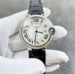 Ballon Bleu De aaa cartier writing instruments 42mm Seagull 2824 Movement Diamond Bezel Crocodile Leather Strap Watch